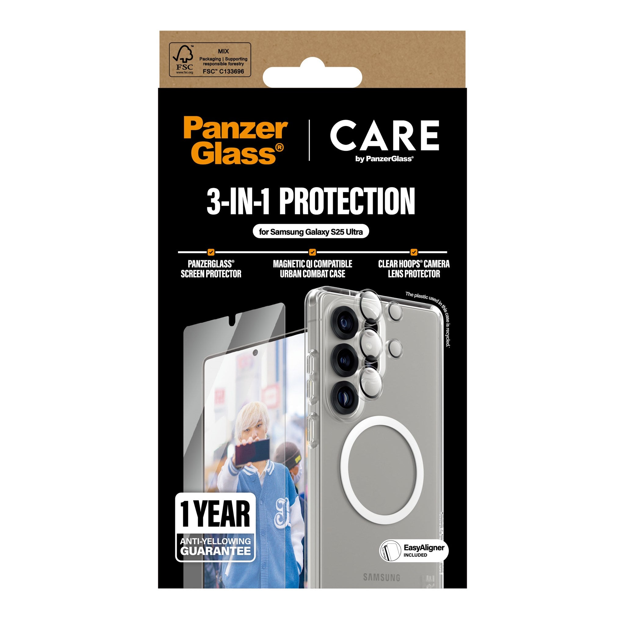 CARE by PanzerGlass® Flagship 3-in-1 Set Samsung Galaxy S25 Ultra